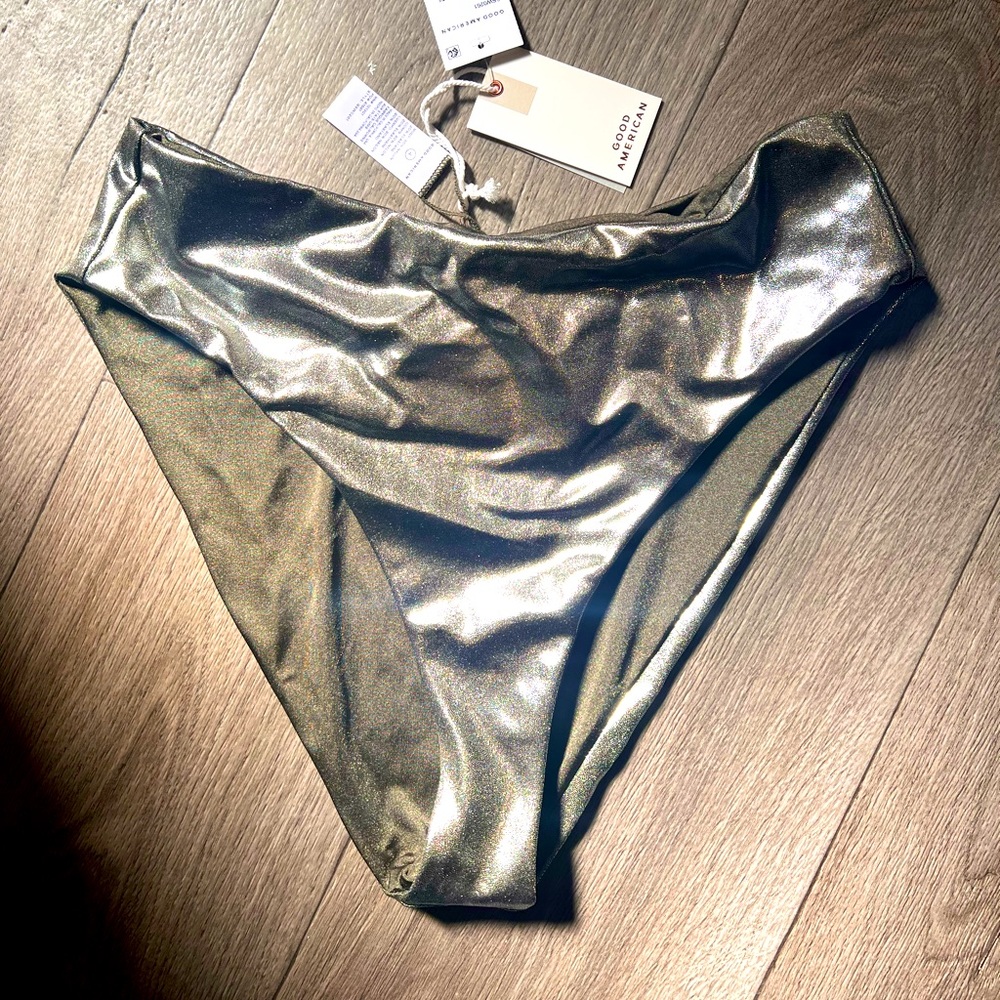 💥💥Good American Silver Metallic Better Bikini Bottoms💥💥